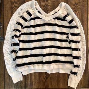 tp Sweaters - SALE: black & white striped long sleeve sweater tp Sweaters - SALE: black & white striped long sleeve sweater